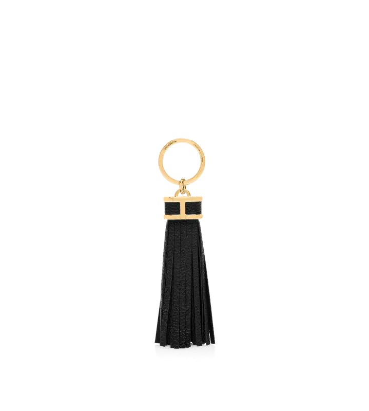 GRAIN LEATHER T TASSEL KEYRING BLACK online
